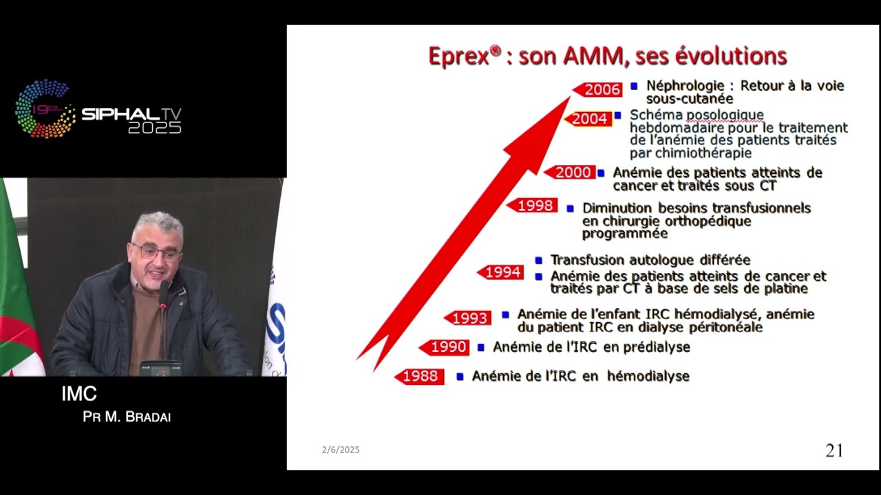 SIPHAL 2025 : IMC : La place des ASE dans la prise en charge de l'anémie en Onco Hémato. Pr Bradaï