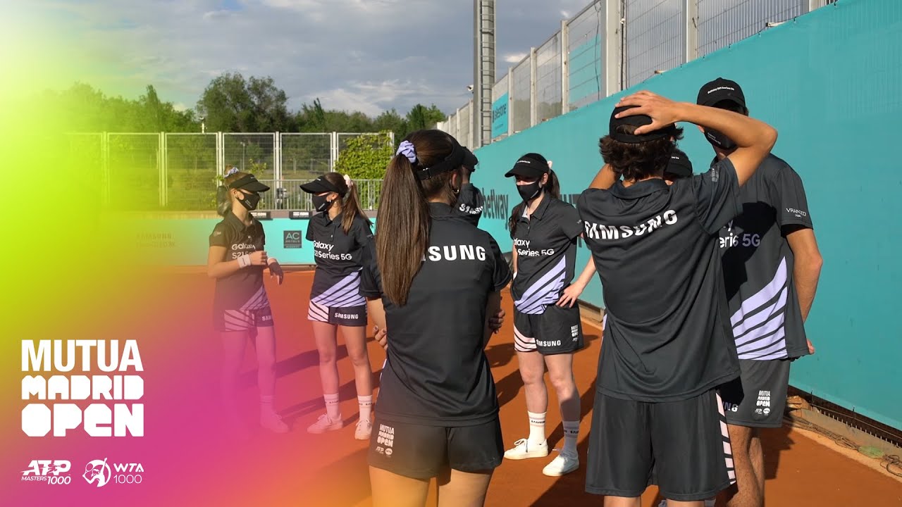 Preparación de los recogepelotas oficiales del torneo SAMSUNG en el MUTUA MADRID OPEN 2021