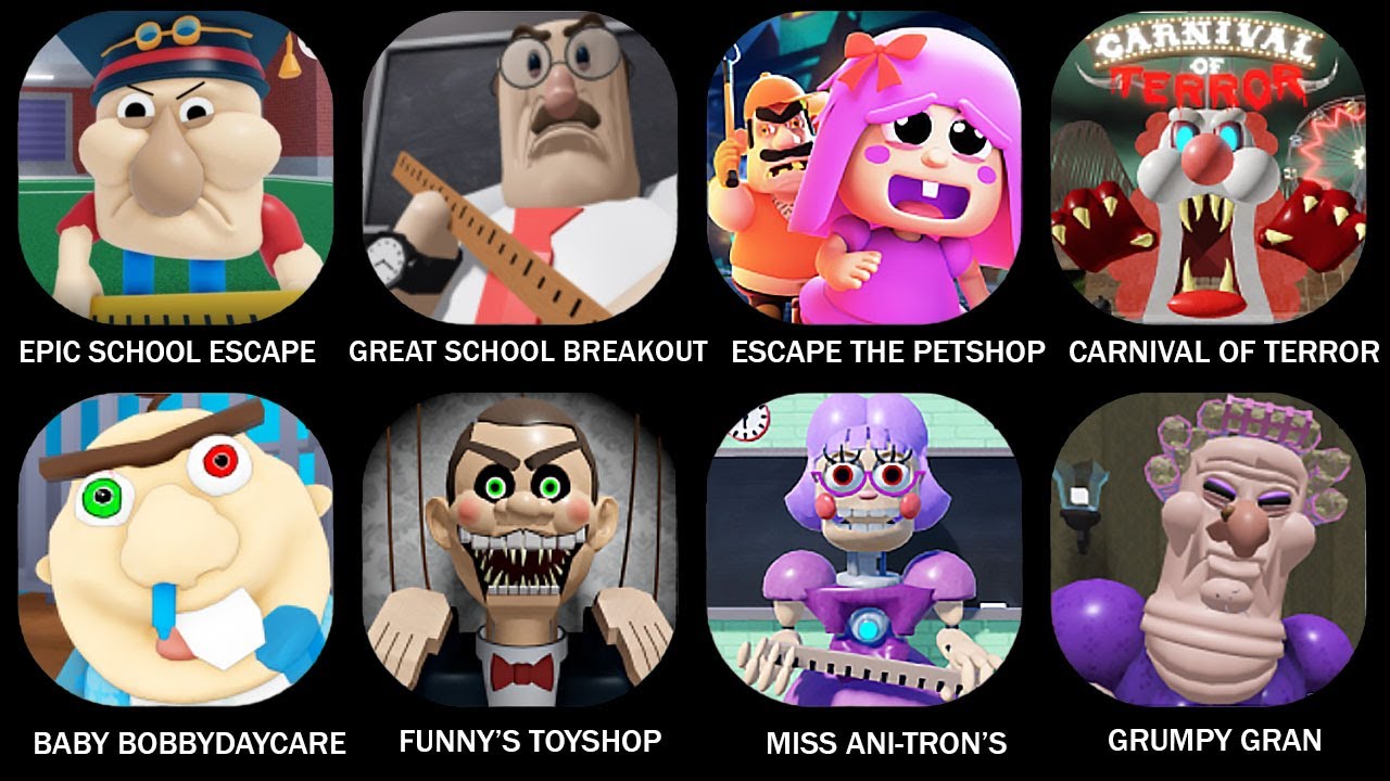 HARD EPIC SCHOOL ESCAPE, GRET SCHOOL BREAKOUT, ESCAPE THE PETSHOP OBBY, ESCAPE BABY BOBBY DAYCARE