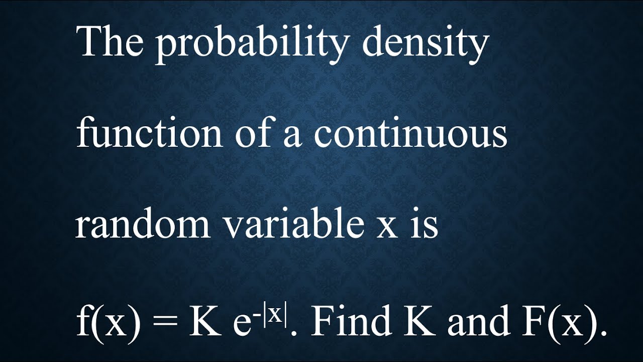 MA3355 | MA3391|MA3303 |Continuous random variable|Cumulative distribution function|Problem in Tamil