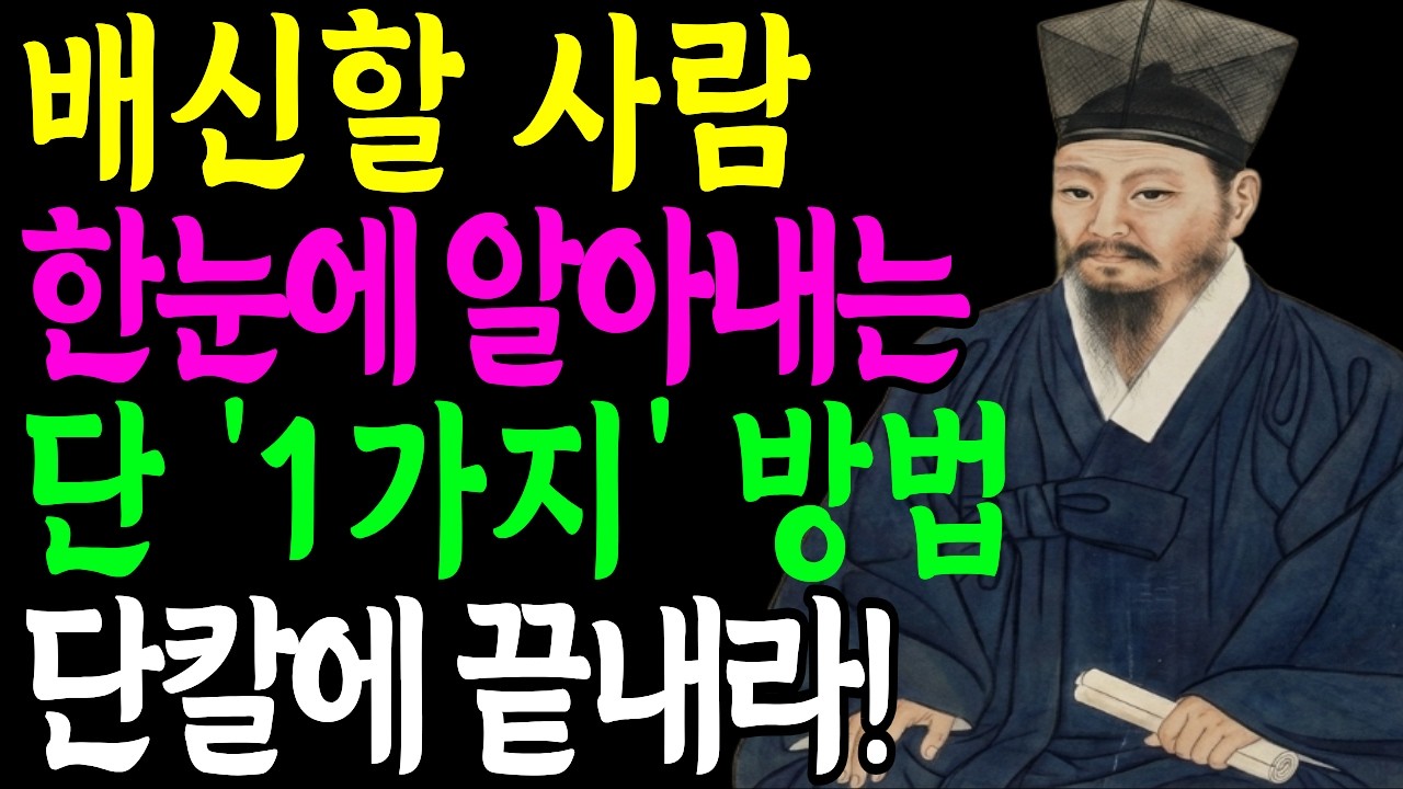배신할 인간, 한눈에 파악하는 단 1가지 방법 | 정약용 명언 | 인간관계 | 지혜 | 오디오북