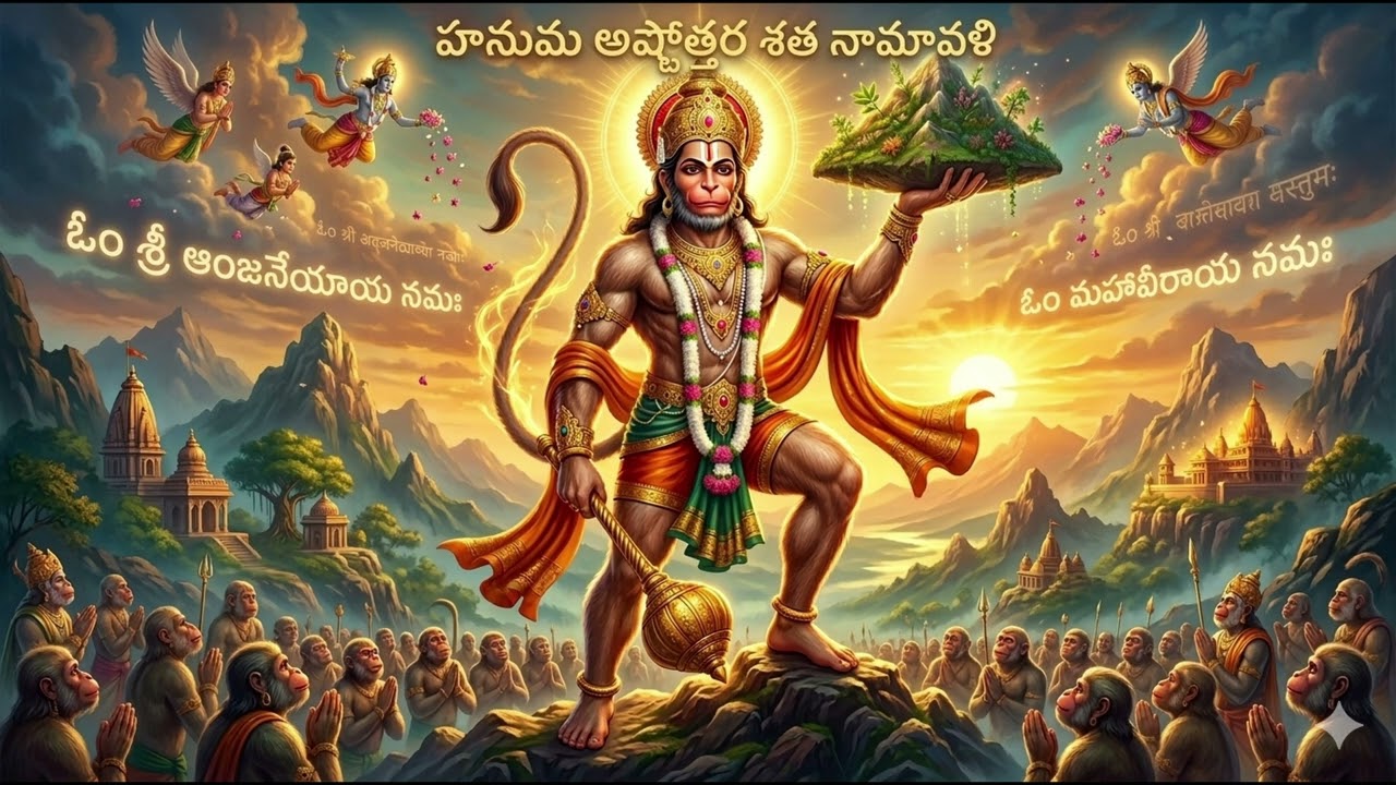 శ్రీ హనుమాన్ అష్టోత్తర శత నామావళి | Hanuman Ashtottara Shatanamavali | Powerful Hanuman Devotional