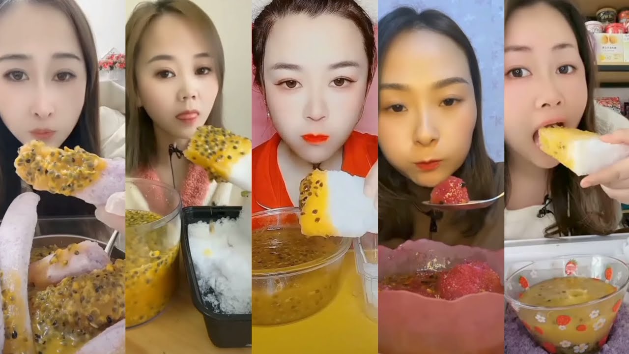 ASMR ICE EATING SOFT CRUNCHY PASSION FRUIT