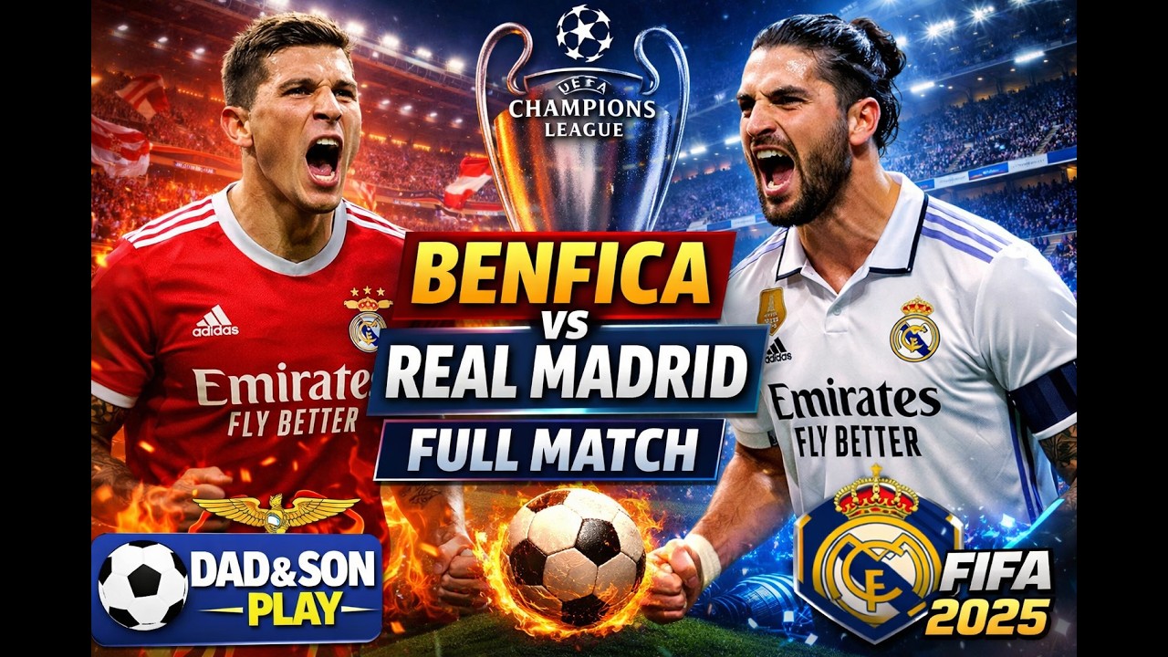 Benfica vs Real Madrid ⚽ UEFA Champions League Match 🔥 Full Gameplay & Crazy Goals