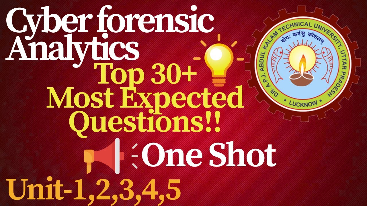 Cyber Forensic Analytics | Top 30+ Most Important Questions | btech 6th sem | Aktu