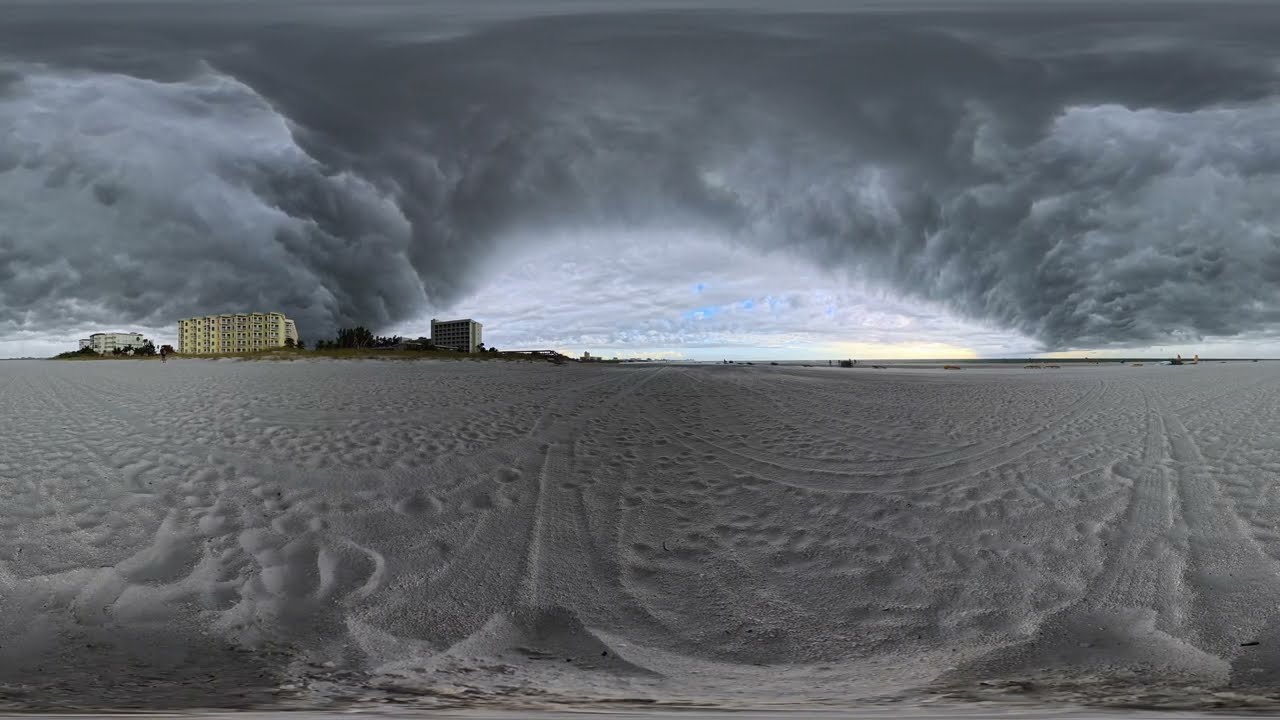 Epic Shelf Cloud Formation Over Treasure Island Beach as Storm Approaches