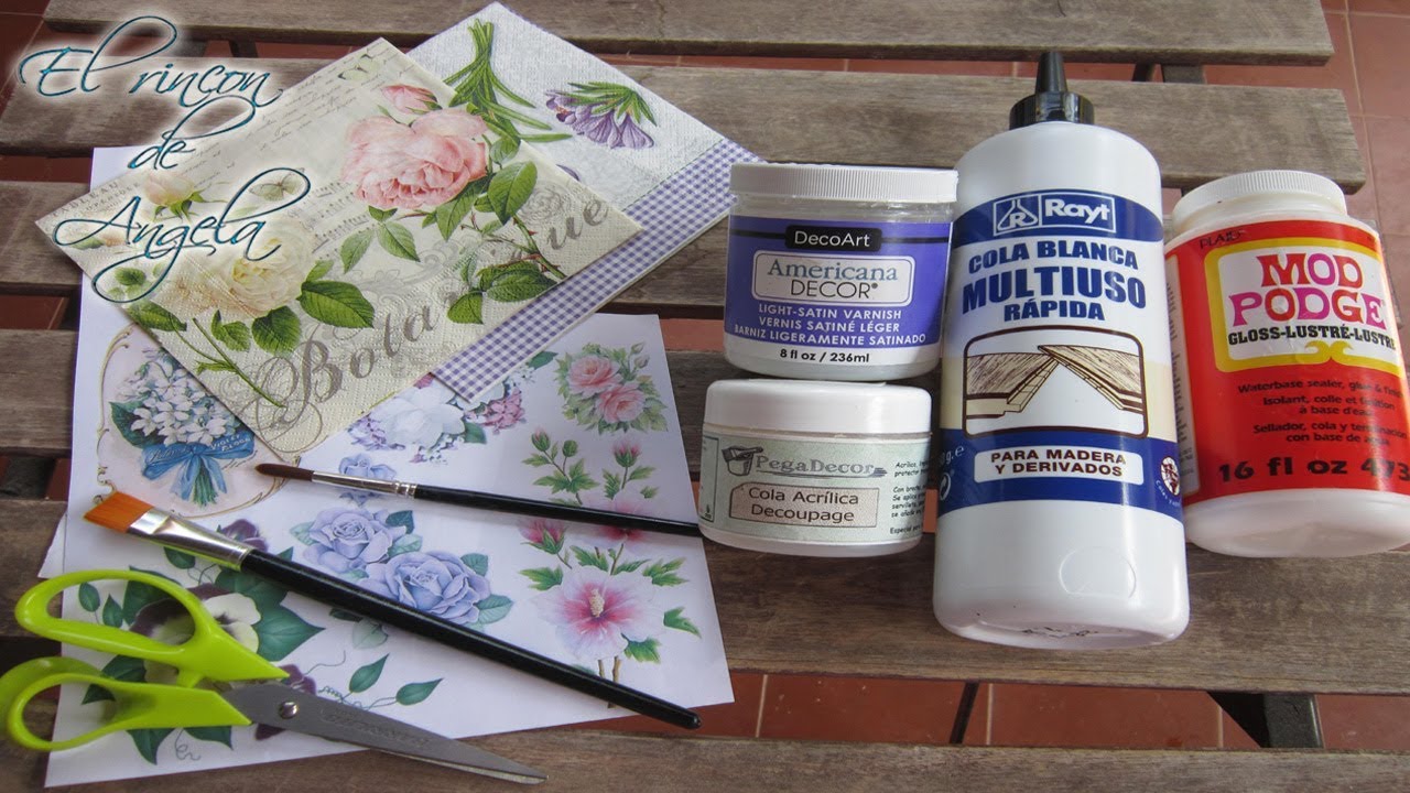 Decoupage para principiantes - Material basico - Tipos de pegamentos