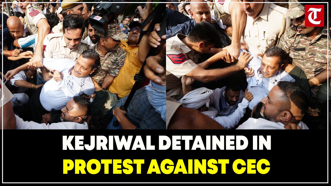 AAP Chief Arvind Kejriwal Detained During Protest Against CEC Gyanesh Kumar in Delhi
