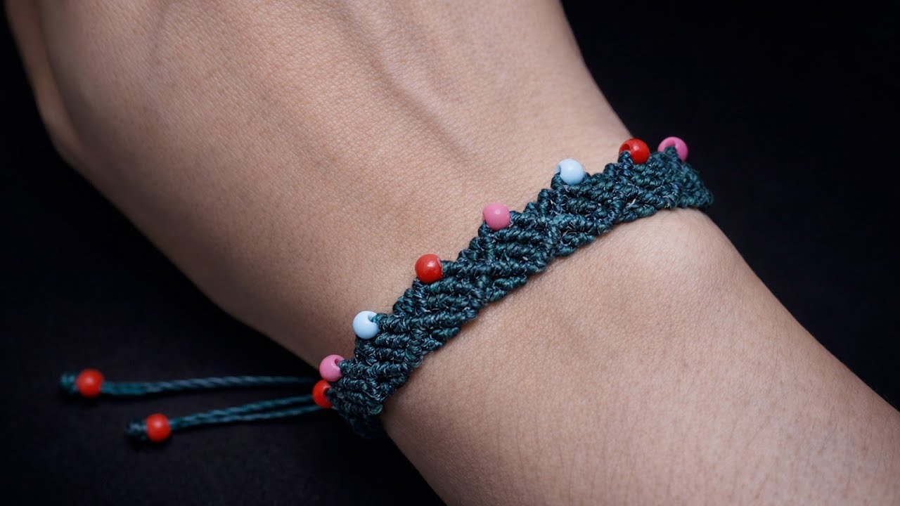 Pulseira Macrame Fácil e Rápida com Miçangas/ Tutorial Passo a Passo 