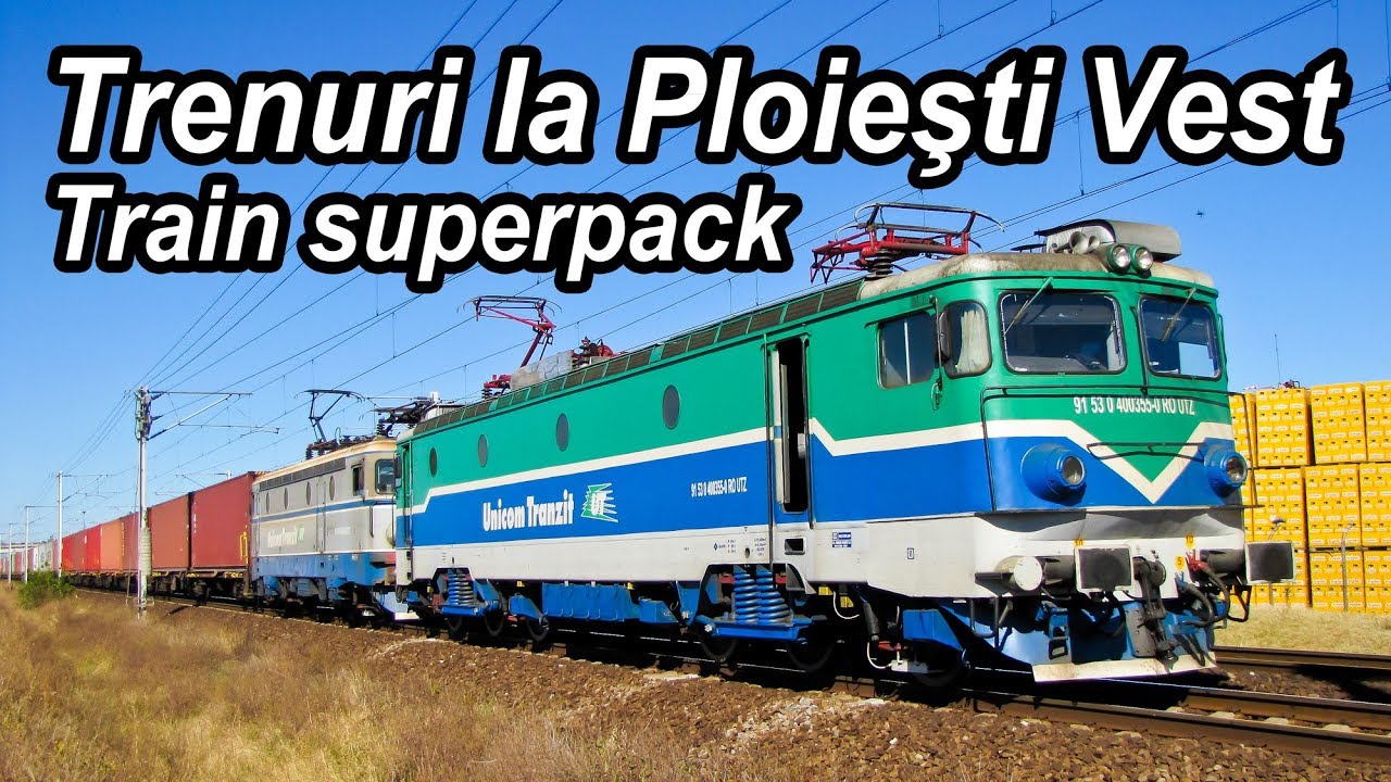 34 de trenuri la Ploiesti Vest-Trainspotting in Prahova county-Bahnverkehr neben Ploiesti