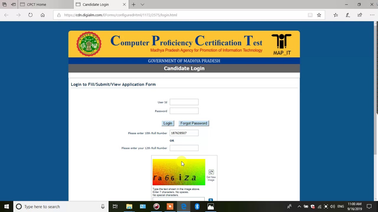 how to recover cpct login password