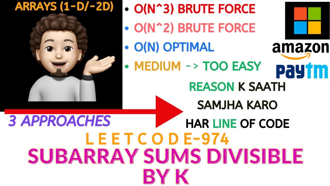 Subarray Sums Divisible by K | Brute Force | Optimal | Easy Explanation | codestorywithMIK