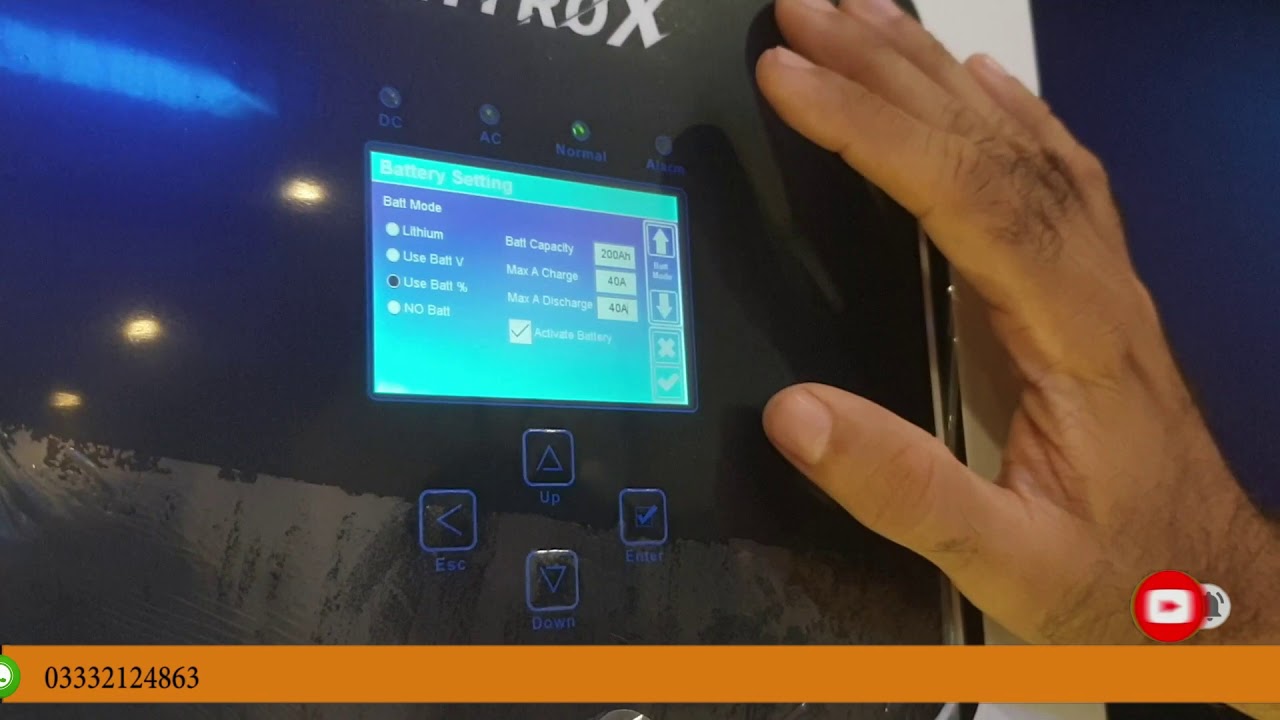 INVEREX Nitrox Complete Battery Settings