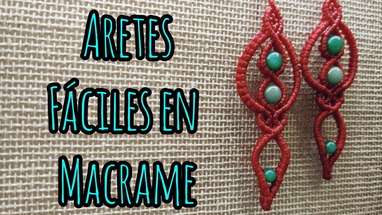 aretes de macramé mod.largo con piedras naturales|tutorial macramé fácil|DIY joyería de macramé