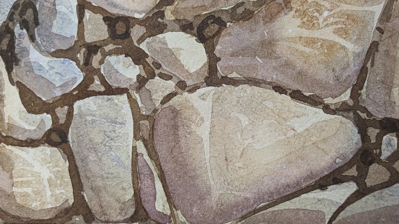 Watercolor Hack: Stunning Stones with Plastic Wrap Texture | Easy Stone Painting with Watercolors