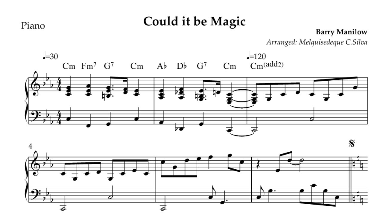 Could it be magic - Barry Manilow - Piano