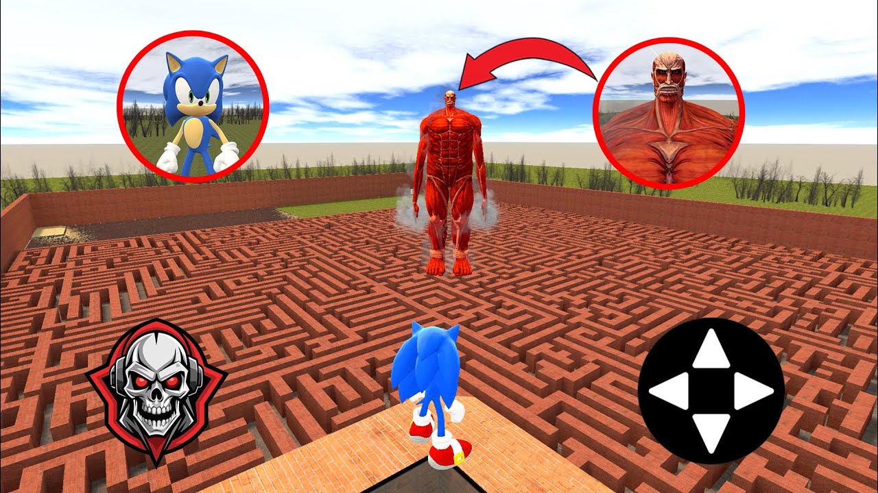 I Became SONIC vs Giant Titan Epic Battle in Garry&rsquo;s Mod!!