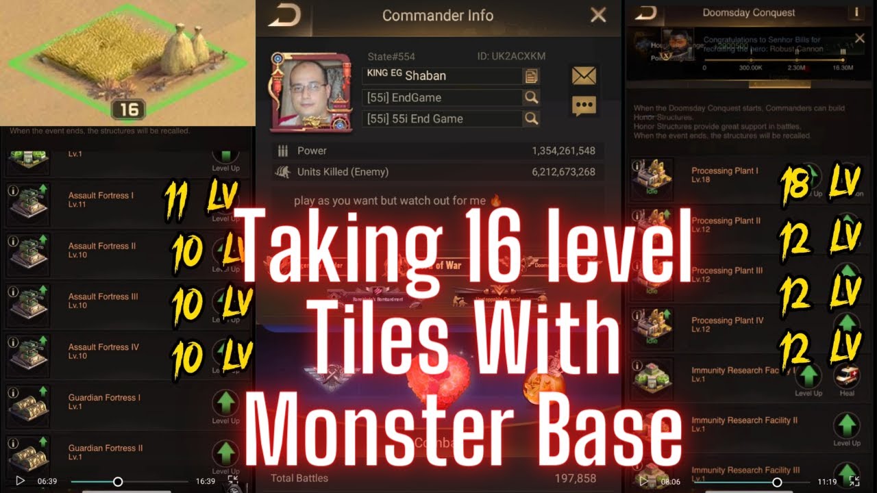 Taking 16 level Tiles With Monster Base - Last Shelter Survival