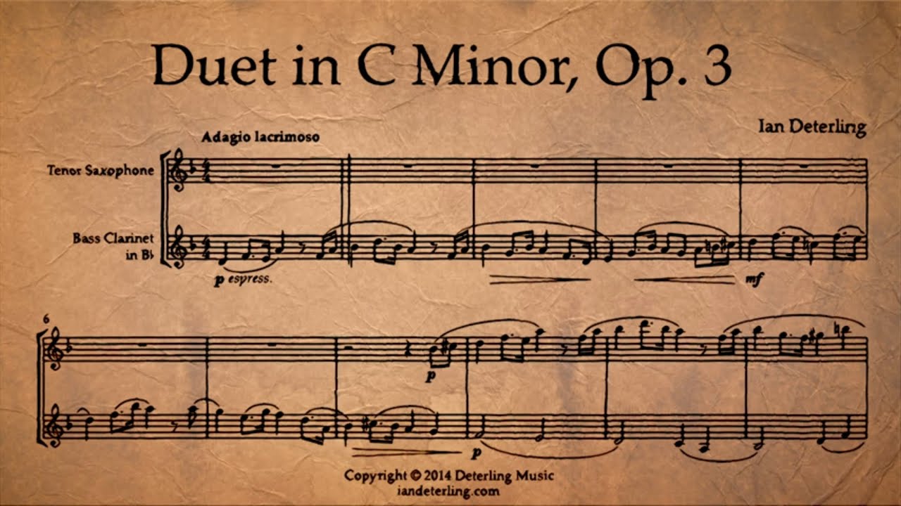 Duet for Tenor Saxophone and Bass Clarinet in C Minor