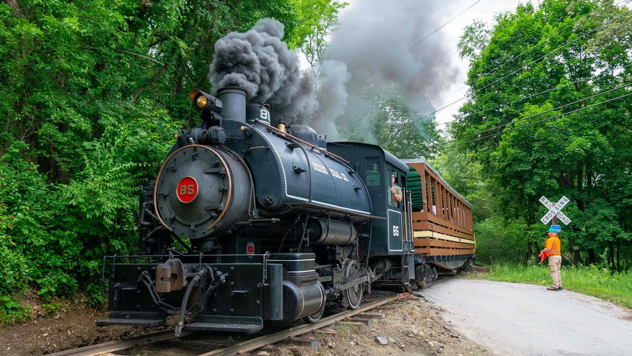 [4K] Insane Steam Locomotive Wheel Slip Up Close! | Stewartstown Railroad