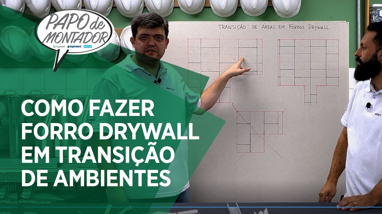 Como fazer forro drywall em transição de áreas - Papo de Montador