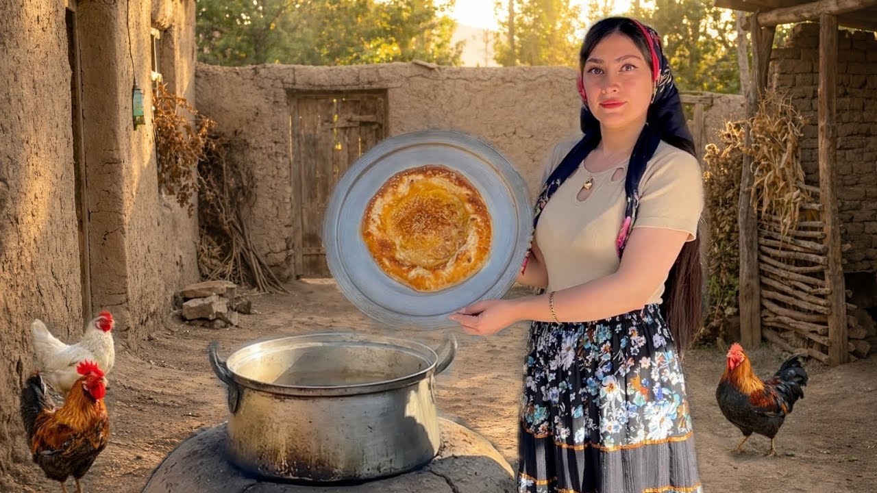 No Oven , No Stove ! Traditional Village Bread 🔥🔥 | Village Life girl iran 