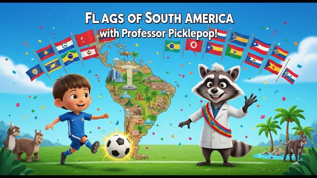 Learn the Flags of South America for Kids 🌎 | Learn Countries with Professor Picklepop