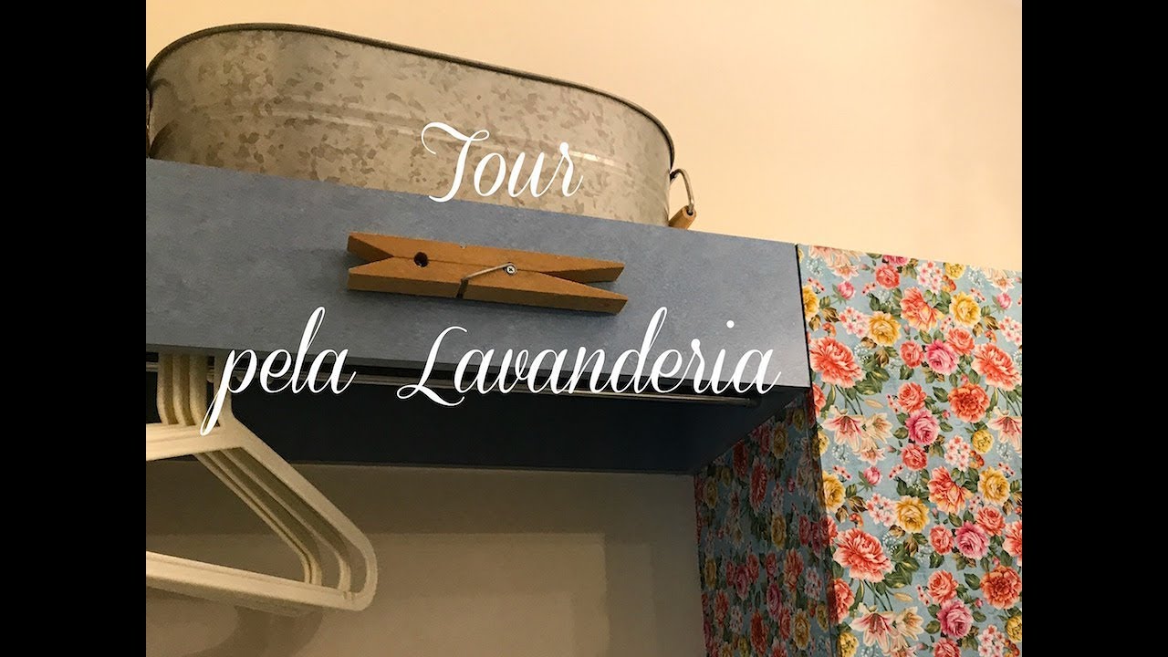 Tour pela Lavanderia + Como colar tecido em madeira!