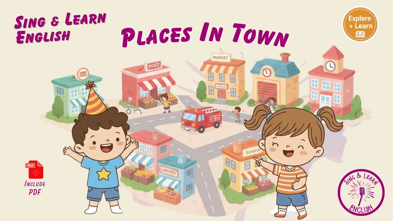 Places in Town Song | Learn City Places in English 🎶 #KidsEnglish