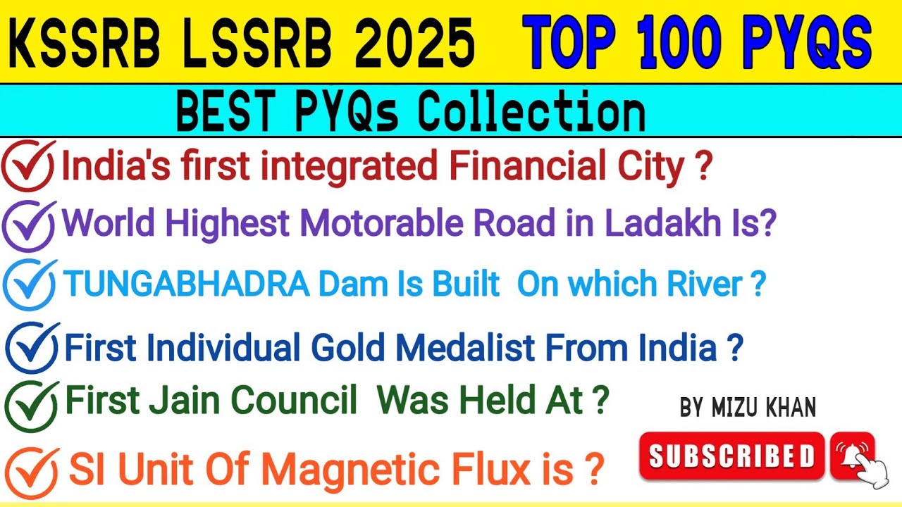 LADAKH GK | LADAKH GK PYQS | LSSRB KSSRB  | 2025 | 10th LEVEL EXAM – NOV 30 2025 | BY MIZU KHAN. 