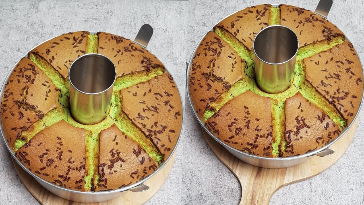 Pandan Meises chiffon cake / chiffon cake oven tangkring / Jessica Huang