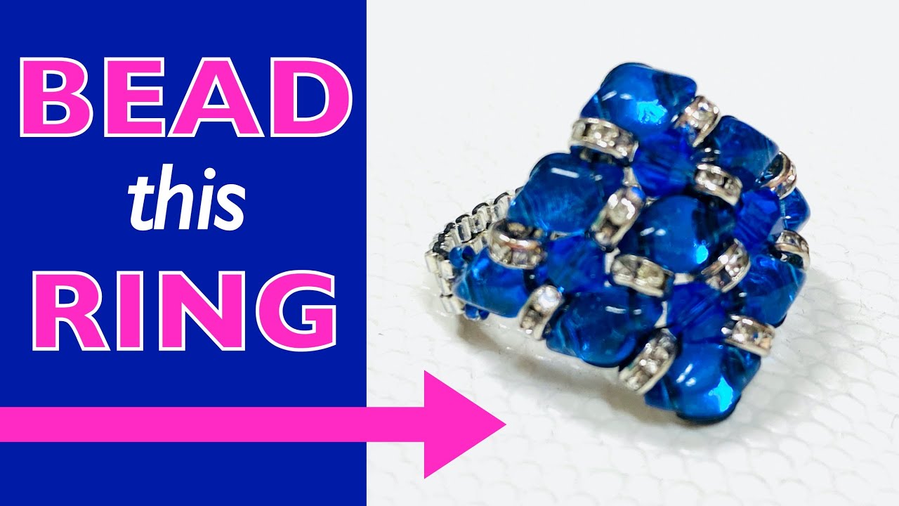 Beaded Ring Dripping in Diamonds : a GemDUO love beading tutorial