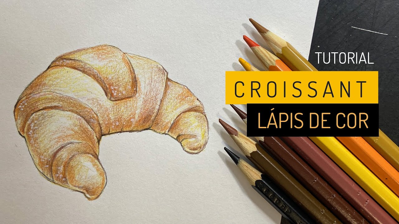 TUTORIAL Pintura de Croissant com lápis de cor I  Márcio Graff