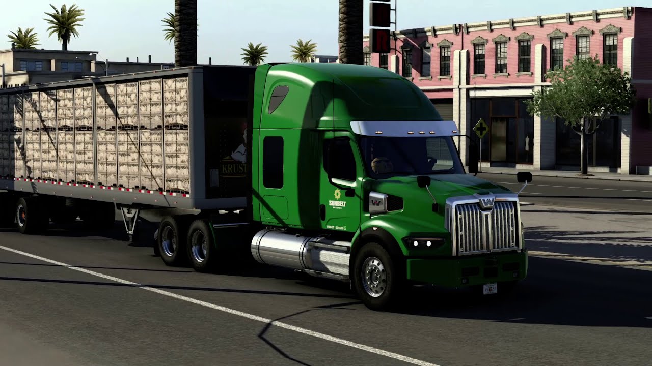 American Truck Simulator - Sunbelt Rentals Western Star 49X and SCS 48 ft BBQ trailer