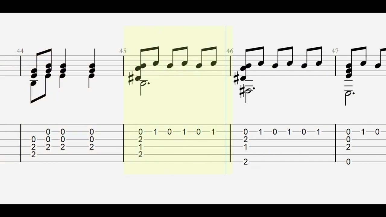 Émile Waldteufel: Les Patineurs, Op. 183 (Skater's Waltz) tablature/sheet music fingerstyle guitar