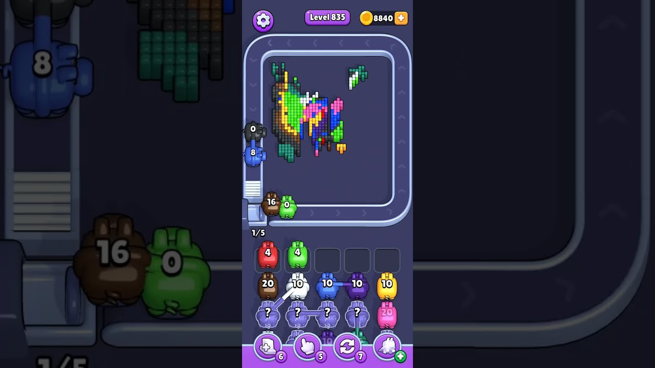 Pixel Flow Level 835 Solution No Commentary 