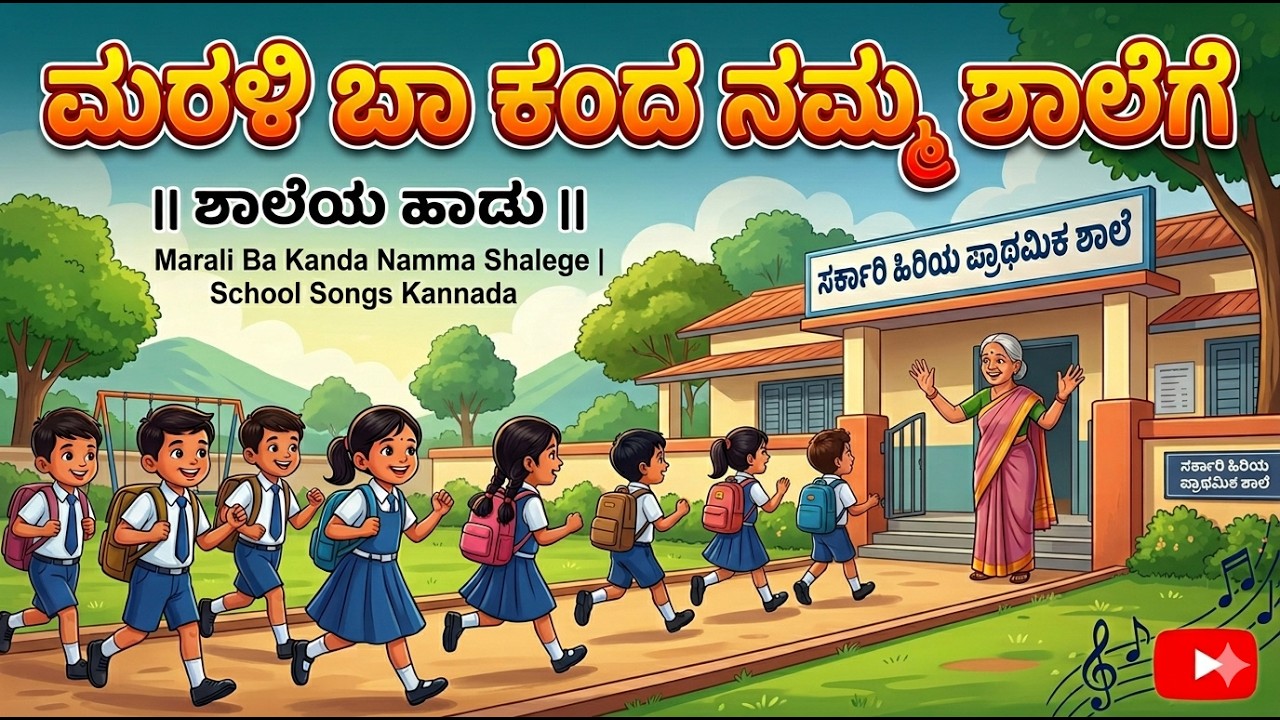 ಮರಳಿ ಬಾ ಕಂದ ನಮ್ಮ ಶಾಲೆಗೆ || ಶಾಲೆಯ ಹಾಡು || Marali Ba Kanda Namma Shalege | School Songs Kannada