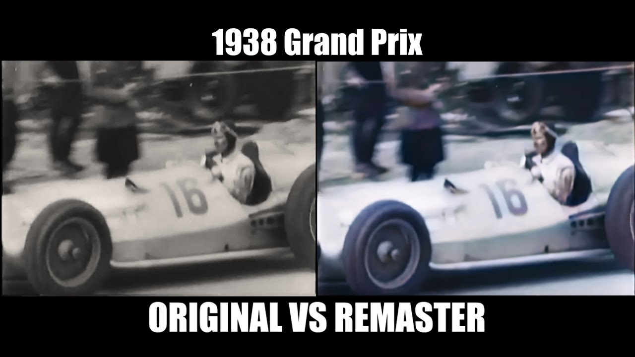 F1 1938 Grand Prix Highlights (Nuvolari, Caracciola) [REMASTER/COLORIZED]