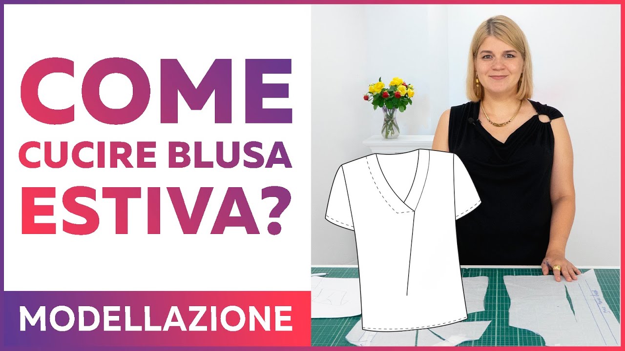 Realizza una blusa estiva con piega centrale. Parte 1. Modellistica