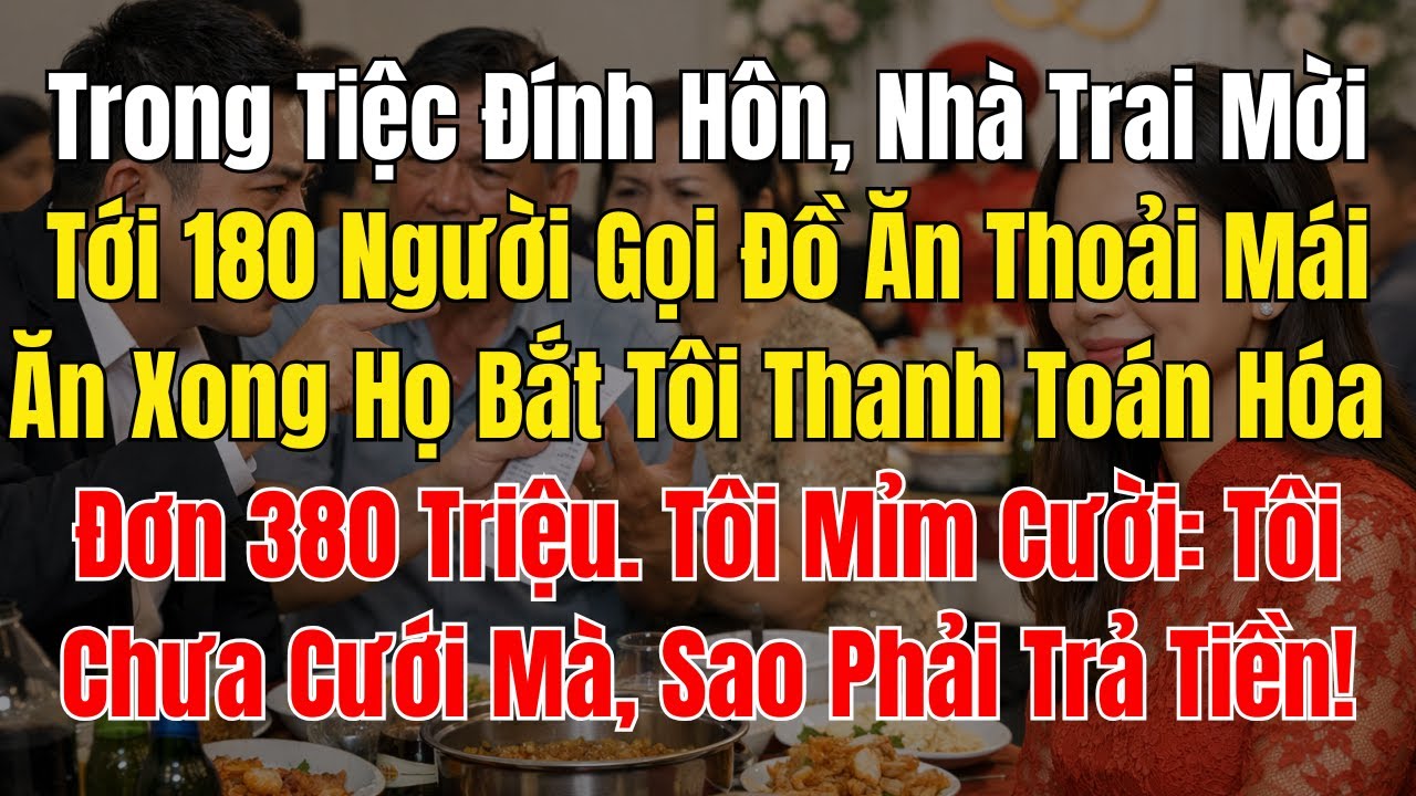 Trong Tiệc Đính Hôn, Nhà Trai Mời Tới 180 Người Gọi Đồ Ăn Thoải Mái  Ăn Xong Họ Bắt Tôi Thanh Toán H