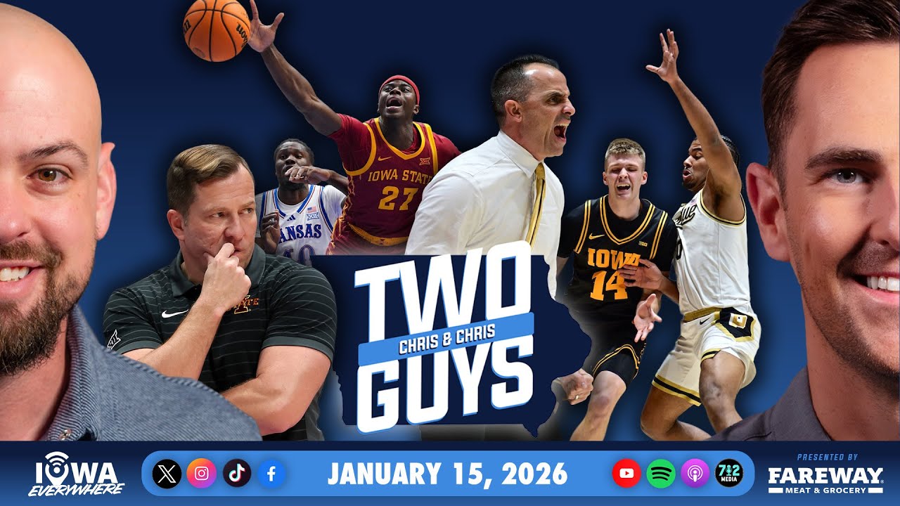 Two Guys: Iowa falls at Purdue, Cyclones struggle at Kansas, CFP Problems (Jan. 15, 2026)