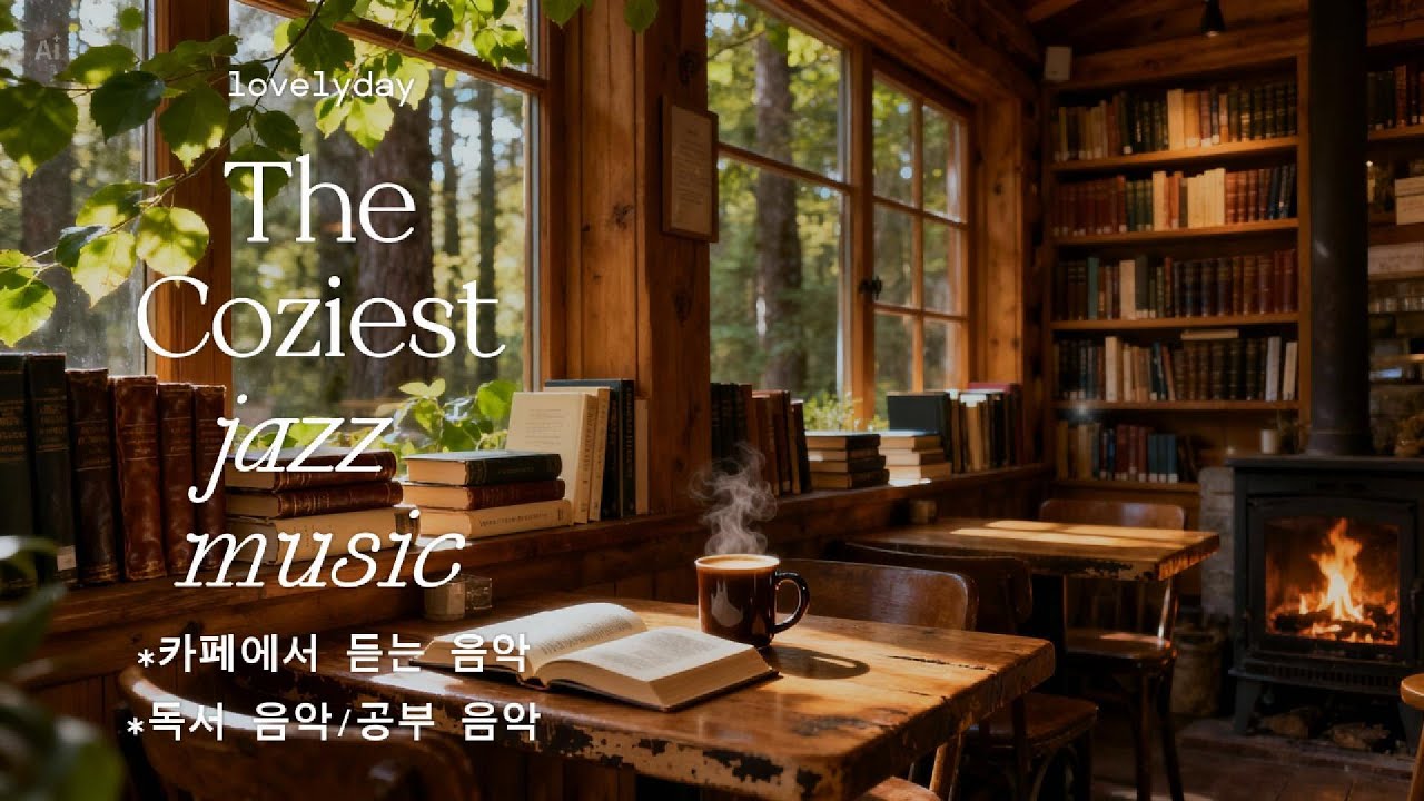 카페에서 듣는 재즈 🎹 숲속 책카페 분위기 | Cozy Coffee Shop Jazz 힐링 재즈 카페 음악 ☕🌿 숲속 감성 Jazz 음