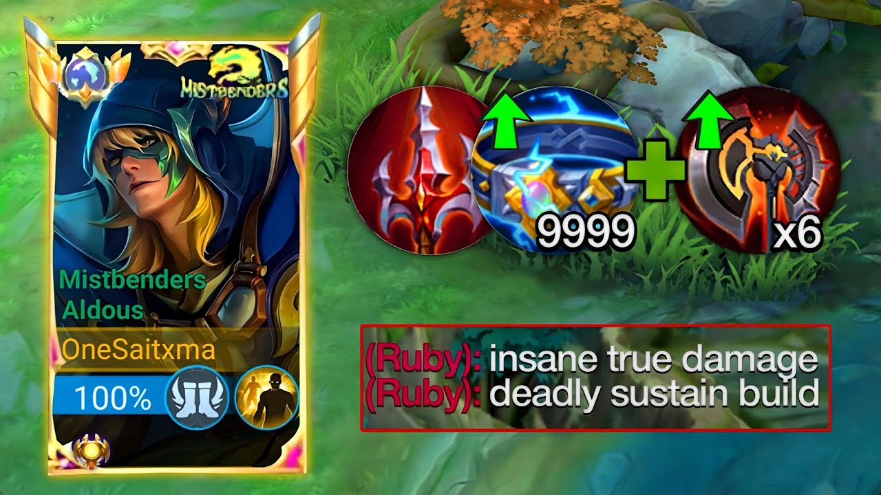 ALDOUS FULL TRUE DAMAGE BUILD CAN EASILY DOMINATE META ENEMIES🔥 | ALDOUS BEST SUSTAIN BUILD 2024