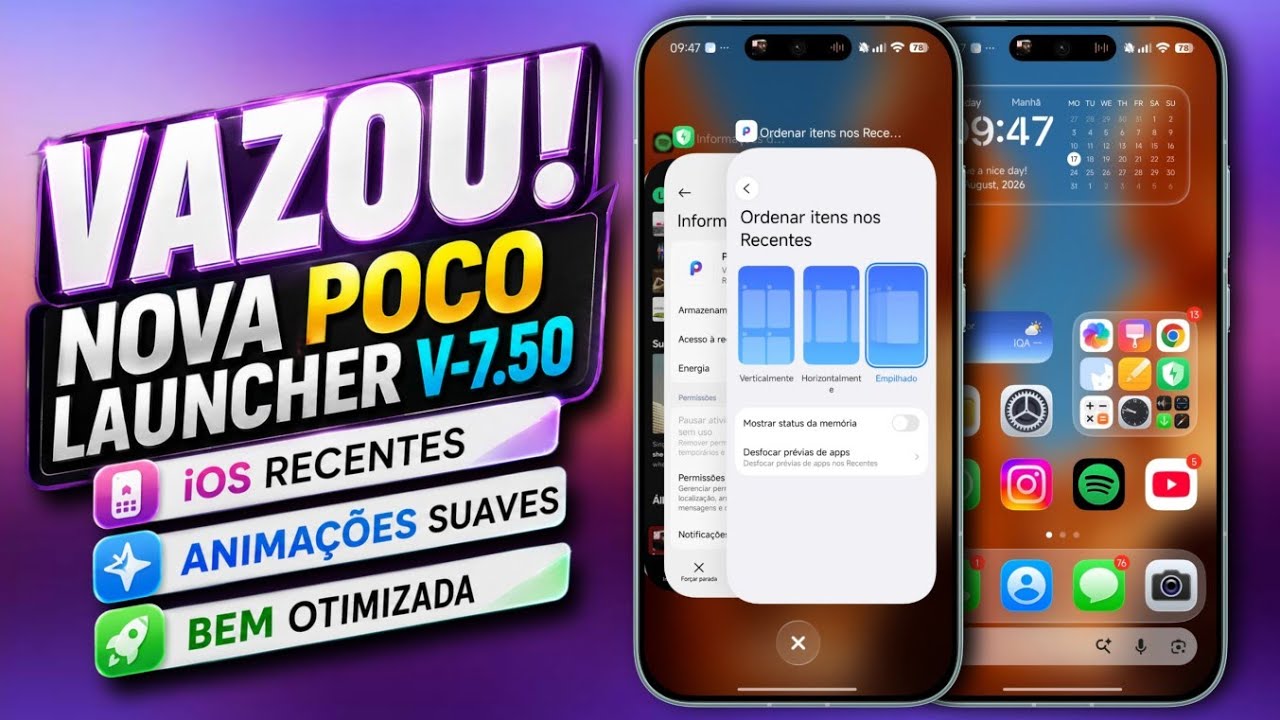 Vazou! Nova Poco Launcher V-7.50 Com iOS Recentes, Barra da Google, Anima&ccedil;&otilde;es Suave e Bem Otimizada