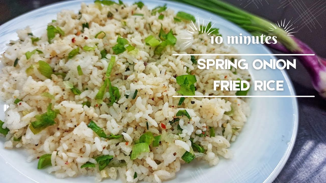 Spring Onion Fried Rice In 10 Mins I Fried Rice Recipe - No Sauces I Herbed Spring Onion Fried Rice