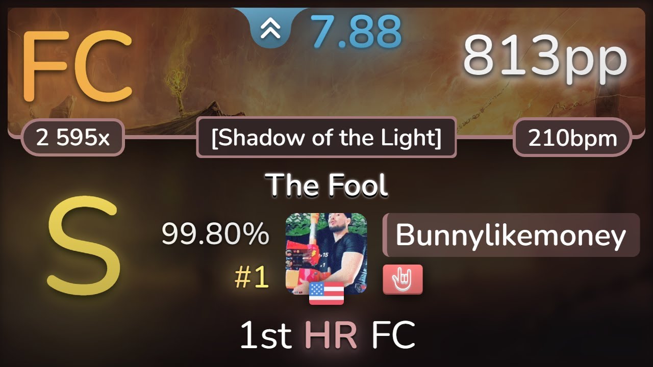 Bunnylikemoney | Aether Realm - The Fool [Shadow of the Light] +HR 99.80% | #1 | 813pp FC - osu!
