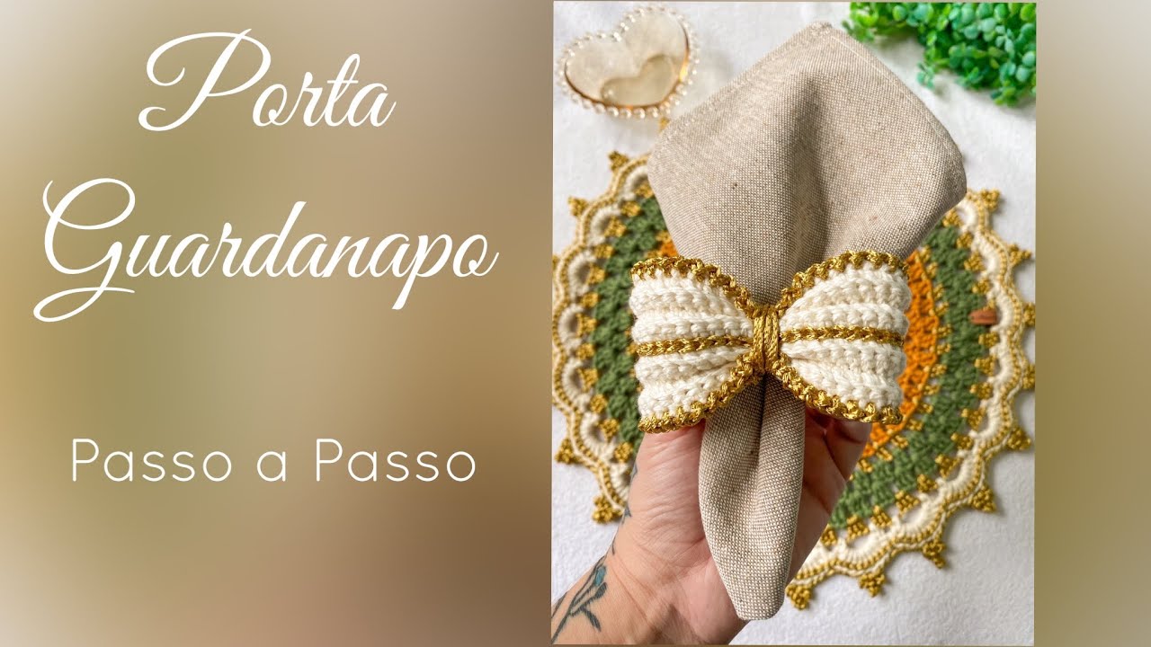 PORTA GUARDANAPO Laço de Crochê/Natalino/Porta Guardanapo de crochê por #MirianArtesemCroche