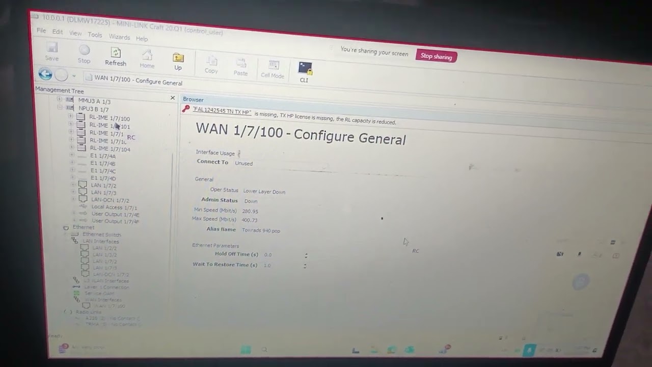 Mani link Ericsson TN ka MMU 3A ka configuration.