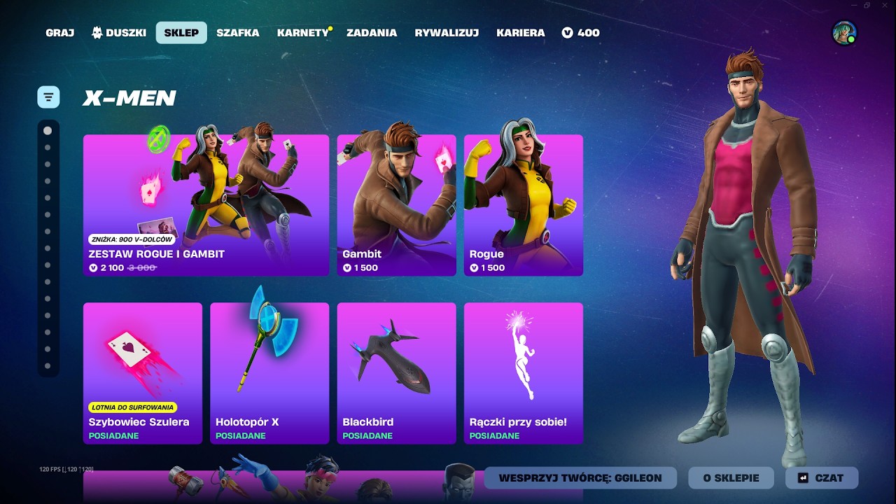 FORTNITE SHOP 8/6/2026 *GAMBIT, PUNK PHEDRA, X-MEN, DISCO DIVA, ROGUE, FACET*