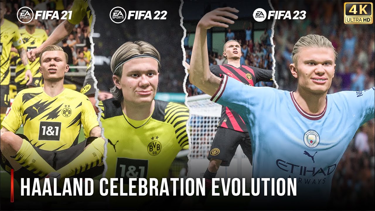 Haaland Celebration Evolution In FIFA | 21 - 23 | 4K 60FPS